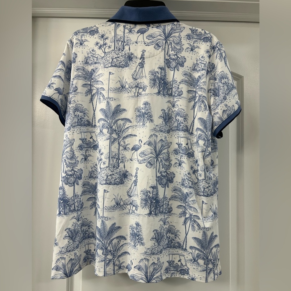 Walter Hagen NEW Women's XXL blue toile Clubhouse Golf Polo Summer Casual - Picture 9 of 11